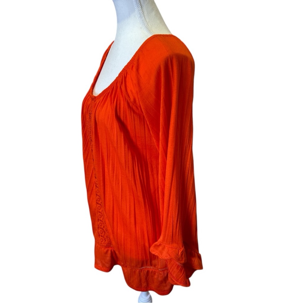 Sag Harbor Ruffled 3/4 Sleeve Blouse NWT - Picture 5 of 9